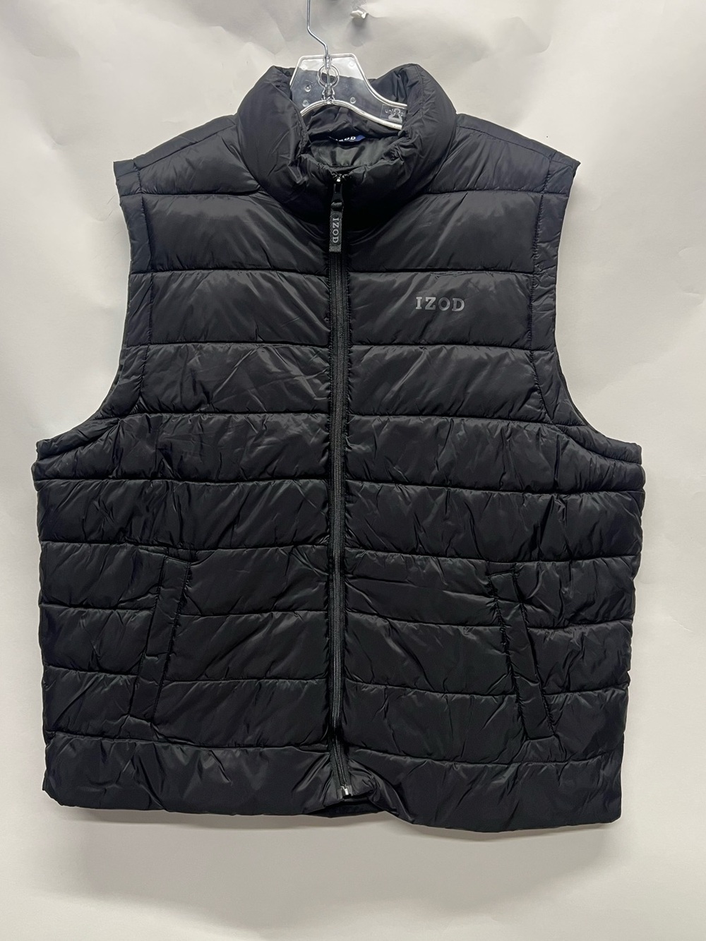 Izod Packable Puffer Vest Mens XL Black Full Zip